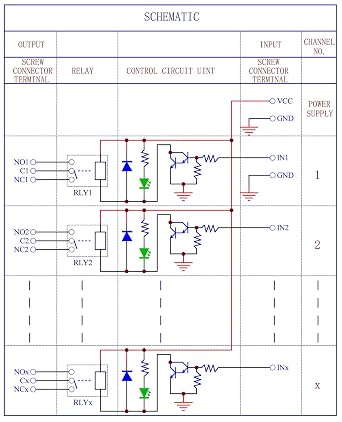 Electronics-Salon 4 SPDT 10Amp Power Relay Module, DC 24V Version.