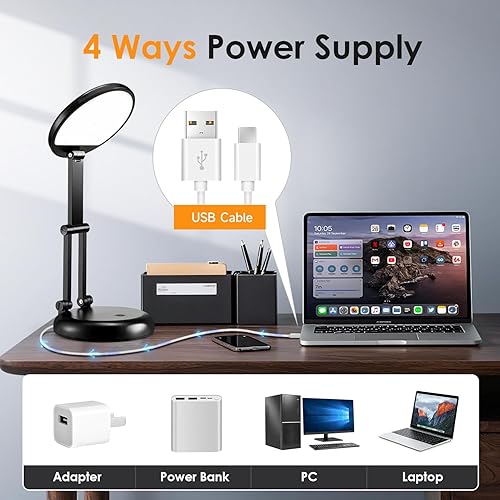 Miniatura 4 de One Fire Lámpara Operada por Batería, 3600mAh Lámparas Inalámbricas Recargables Lámpara de Mesa Inalámbrica, 10 Niveles de Brillo Lámparas Negro
