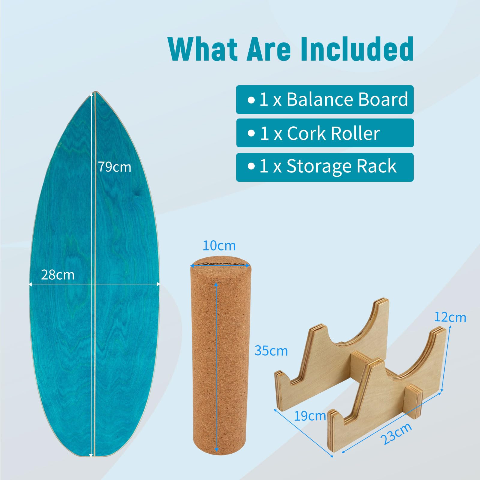 FANTASK Balance Board aus Birkenholz, FSC-zertifiziertes Wackelbrett mit Korkrolle & Halterung, Gleichgewichtstrainer für Erwachsene, Surfboard indoor, 150 kg Belastbar