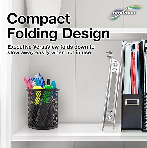 Miniatura 6 de BoxWave Stand and Mount Compatible with COLORROOM K10 Smart Watch (1 in) - Executive VersaView Stand, Ergonomic Adjustable Viewing Angle Metallic