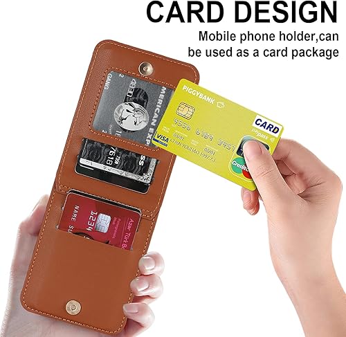 Miniatura 4 de Asuwish Funda para teléfono Samsung Galaxy Z Flip 3 5G 2021 con tarjetero para tarjetas de crédito, ranura con cremallera, correa cruzada, cordón,