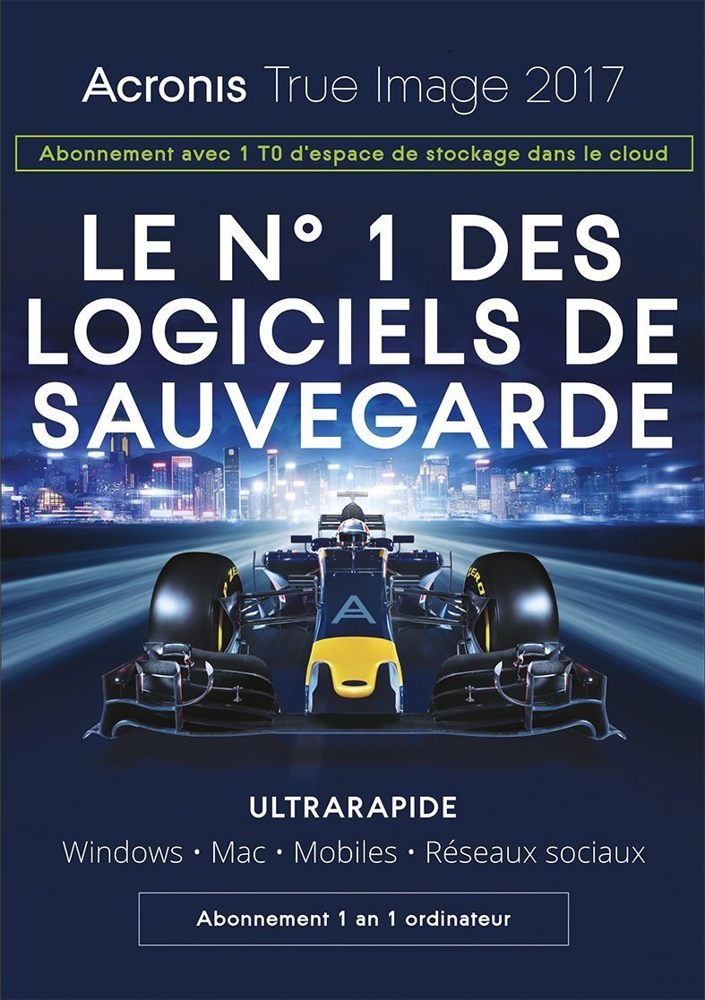 Acronis True Image Subscription 1 poste + 1 TB Cloud Storage - Abonnement 1 an - 1 Appareil [Mac]