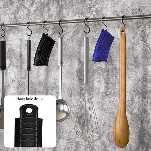 Miniatura 10 de Paquete de 3 soportes de silicona para mango caliente, funda antideslizante para agarradera, cacerola, bandeja para horno, bandejas para hornear,