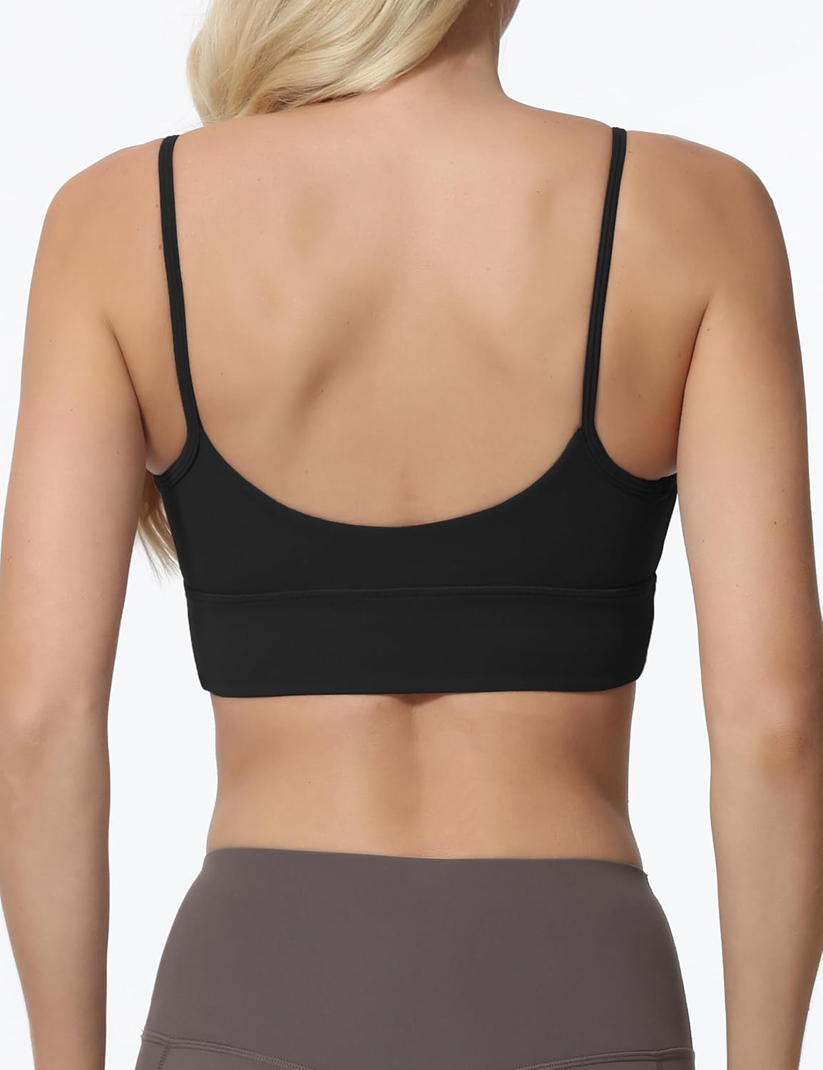 Sports Bras for Women Spaghetti Strap Padded for Yoga Running Gym Workout, Wireless Scoop Neck Bras Crop Tank Top - Image 2