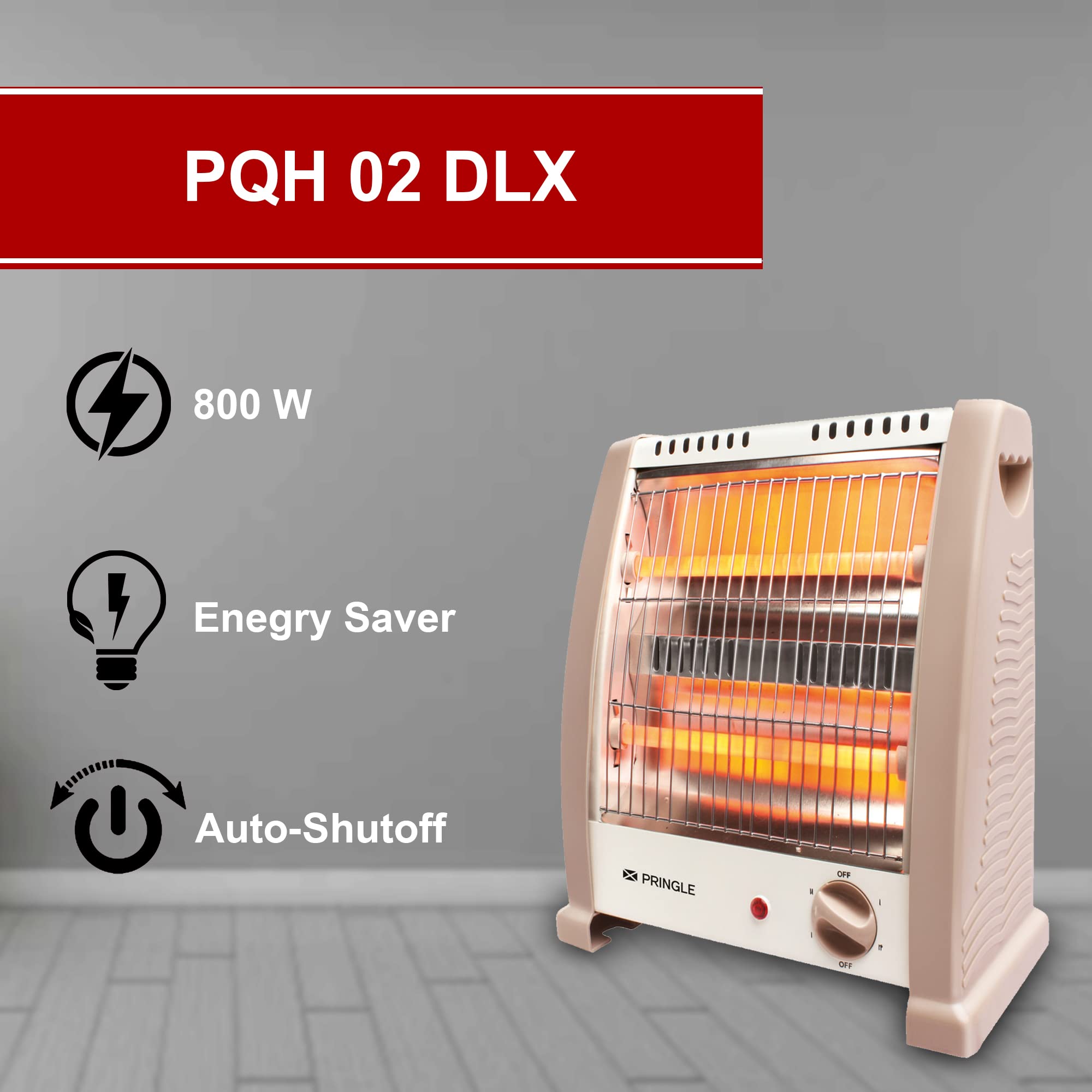 Pringle PQH02 DLX Room Heater 800 Watts Quartz Room Heater with 2 Rods and  Overheating Protection for Home and Kitchen | ISI Certified: Buy Online at  Best Price in Egypt - Souq
