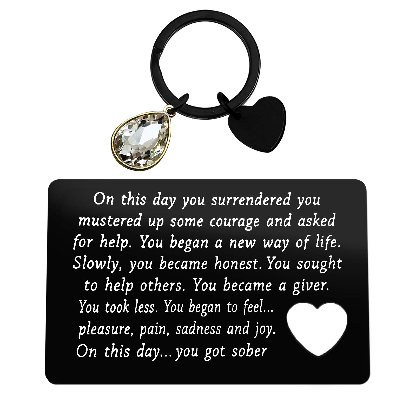 HuwujiuSobriety Gift Addiction Recovery Gift Engraved Sobriety Wallet Insert Card AA Gift NA Gift 12 Step Gifts Alcoholics Anonymous AA Recovery Sobriety Gifts for Men Women