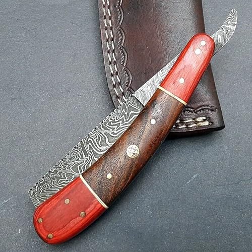 Damascus Straight Razor, Barber Salon Shaving Razor, Ready To Shave Razor, Handmade Damascus Razor Gift For Men, Comes With Handmade Leather Sheath/Cover – Psk329 #TOP4