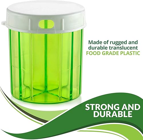 Miniatura 5 de Dispensador redondo de pastillas, paquete de 2, cajas de pastillas con 4 compartimentos para medicamentos, vitaminas y suplementos, botella de