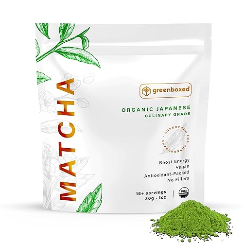 Miniatura 1 de Greenboxed Co - Polvo de té verde matcha  Auténtico orgánico japonés  Calidad culinaria  Hoja molida  Te Macha  Hornear, batido, uso diario  Sin