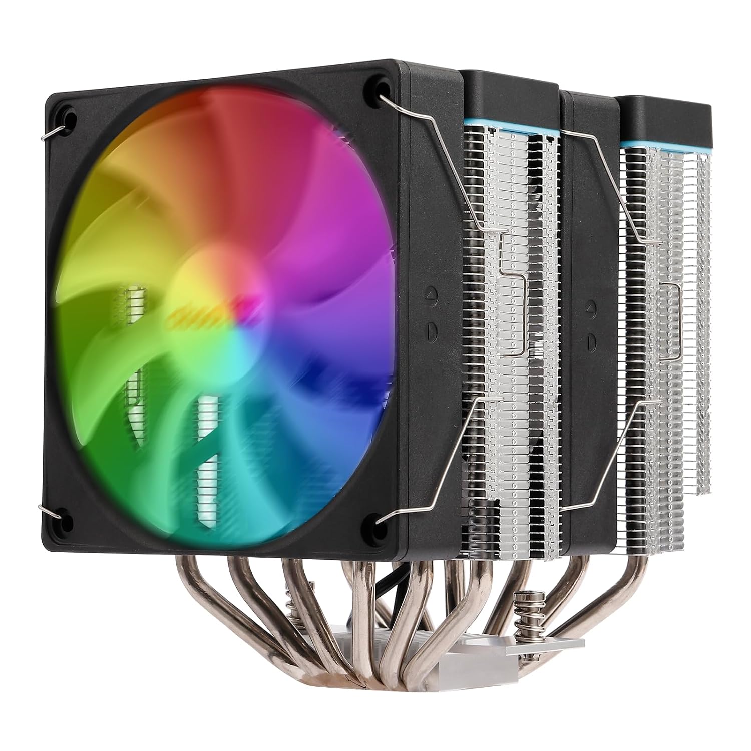 IX20 ARGB Air Cooling, Dual 120mm Fans Fan Cooler, Silver | 6 Copper Heat Pipes, 5.00 x 5.4 x 6.2 inches, AMD AM4/AM5 and Intel LGA 115X/1200/1366/1700/1851/2011, 265W TDP