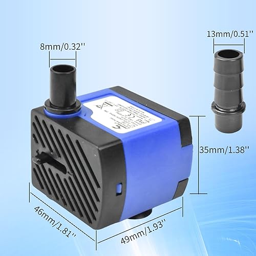 Miniatura 2 de CONQUERALL Bomba de circulación de 4W 74GPH suministros hidropónicos de flujo ajustable para fuente de agua de mesa