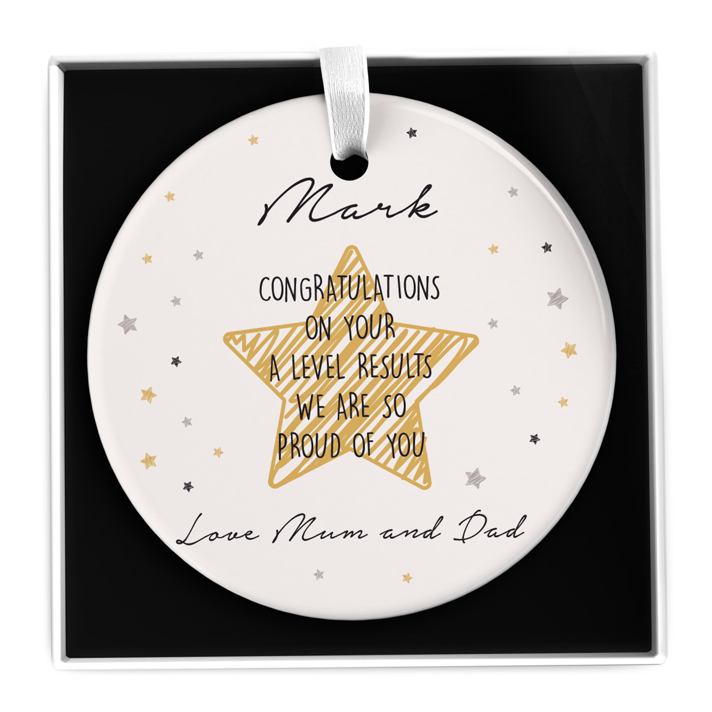 Beecreative Personalised A Level Congratulations Gift For Him, Her - A Level Well Done, Passing Exams Gift Boys Girls - With Gift Box