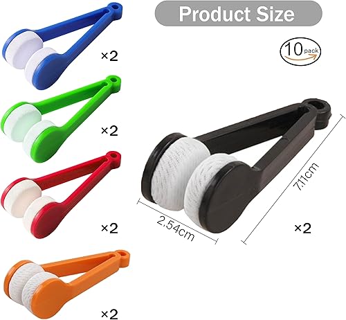 Miniatura 2 de Zlongron Mini limpiador de lentes para ojos, herramienta de limpieza de cepillo suave, microfibra, con toallitas limpiadoras de lentes juntas a 360