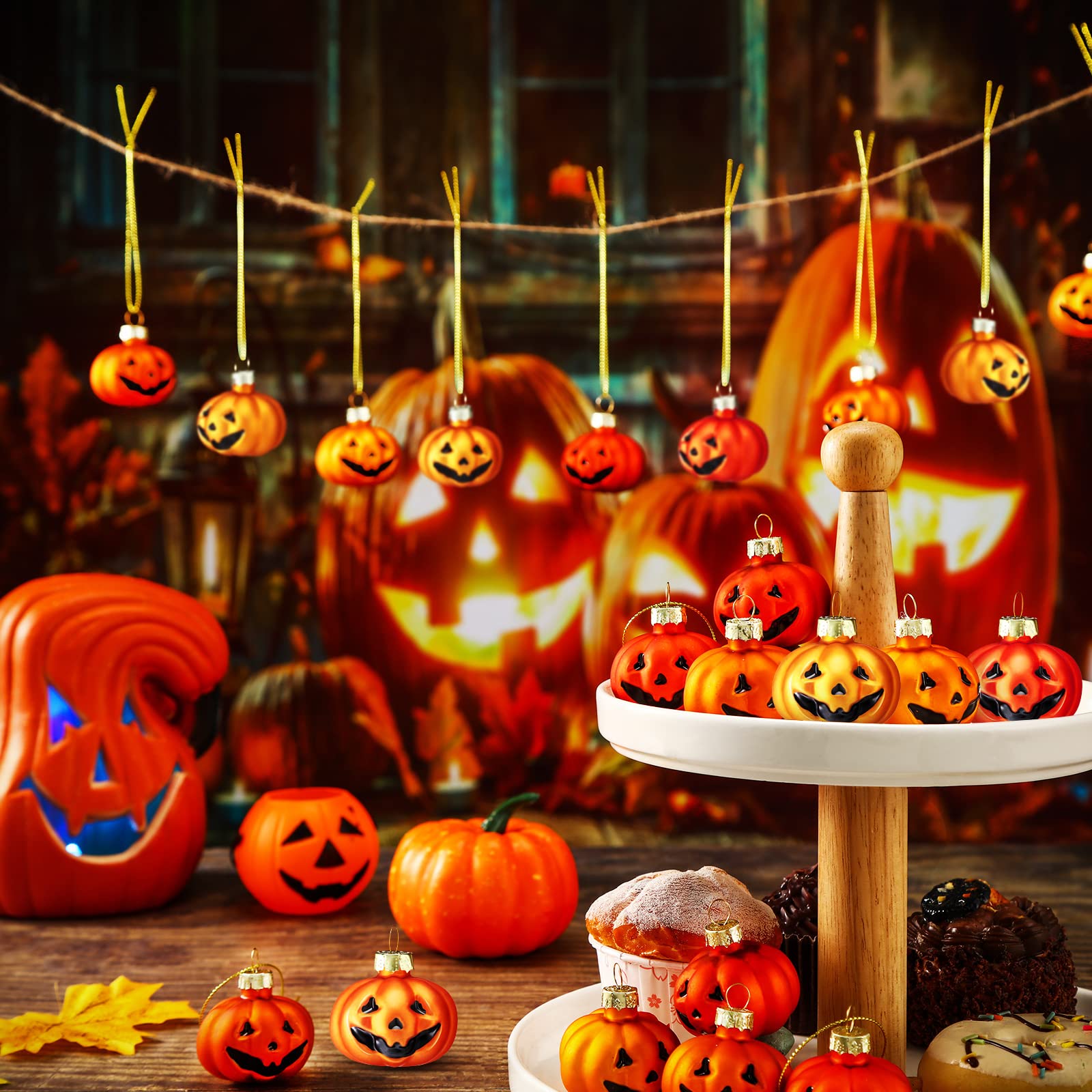 Amazon.co.jp: 12個 ハロウィンガラスジャックOランタン 小さな