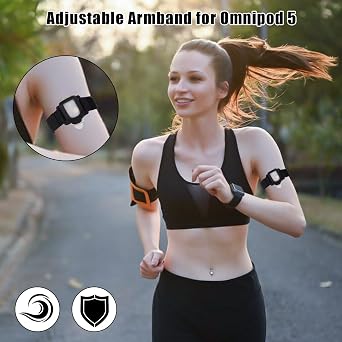 MGZNMTY Adjustable Armband for Omnipod 5, Automated Insulin Delivery System Cover - No More Patches (Black)