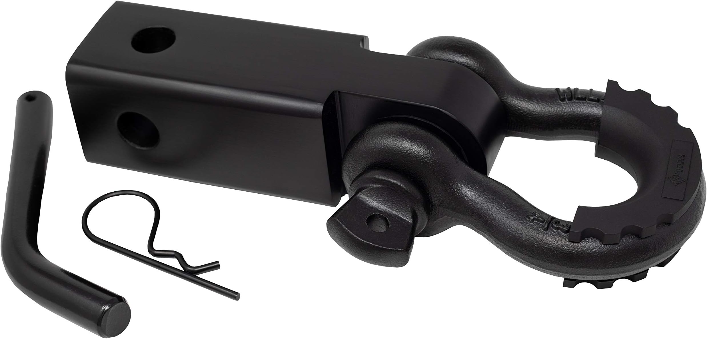 Iron Nomad Shackle Dual Pin Hitch Receiver w/D Ring Set, Heavy Duty 2" Hitch 35,000lb Load Capacity Tow Recovery for Vehicles Trucks Jeeps