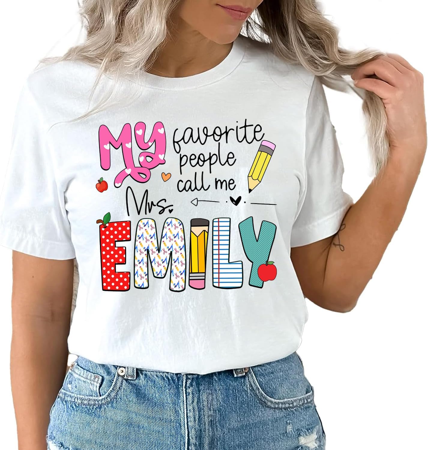 GABITA Custom Teacher Shirt, Teach Name Shirt, Teachers Appreciation Gifts, Back to School Shirts, Gift for Teachers - Image 2