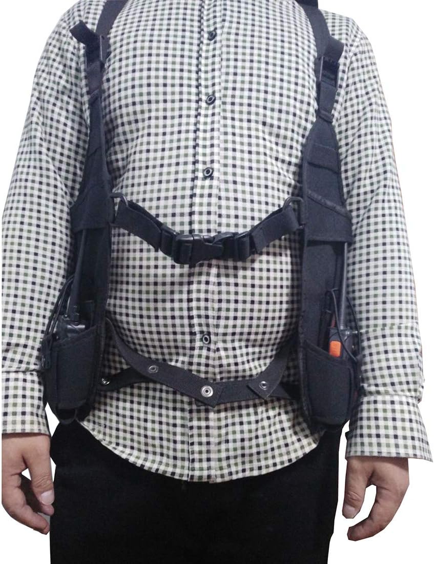New Universal Tactical Chest Bag Multi-Function Harness Bag Double Waist Bag Camping Chest Bag Package for Police Firefighter Two Way Radio Search Rescue Essentials