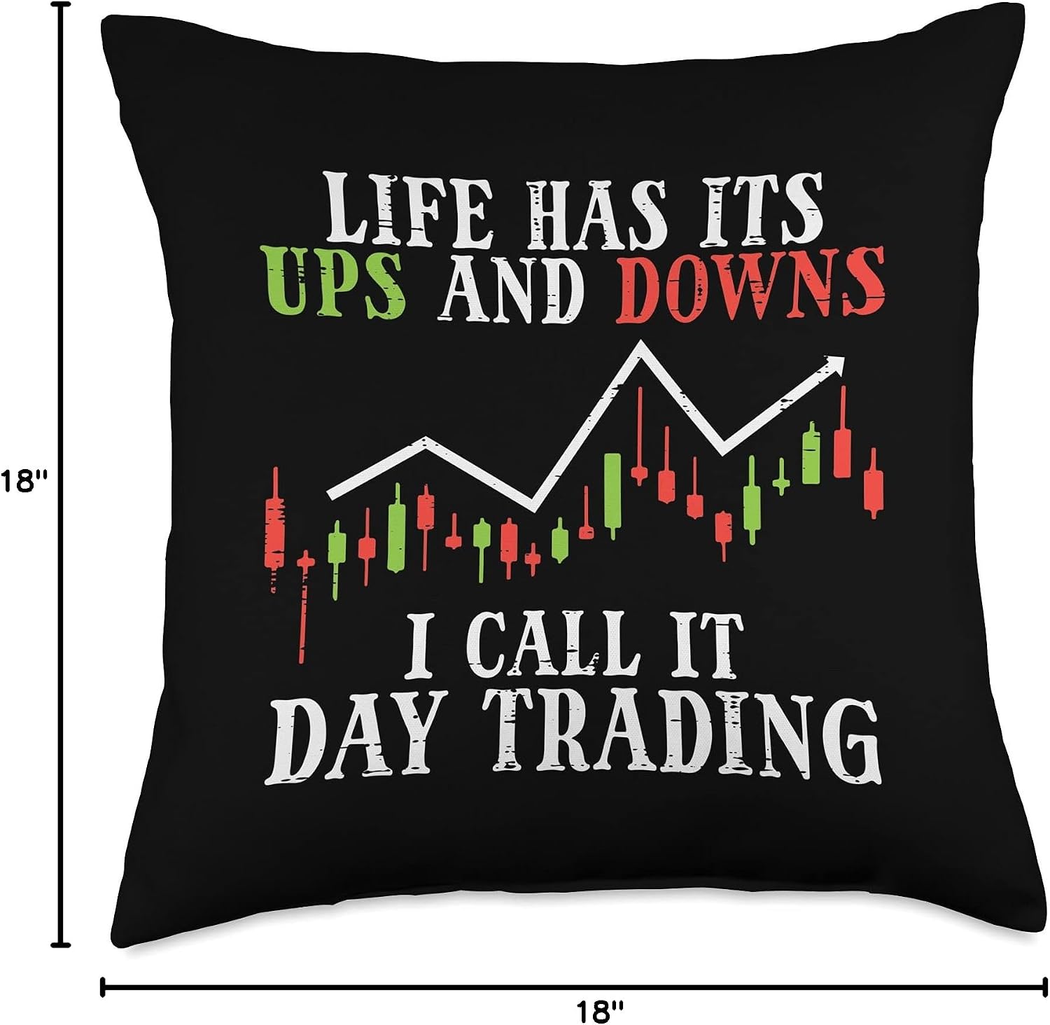 Life Ups And Downs Day Trading Crypto Stock Market Trader Throw Pillow