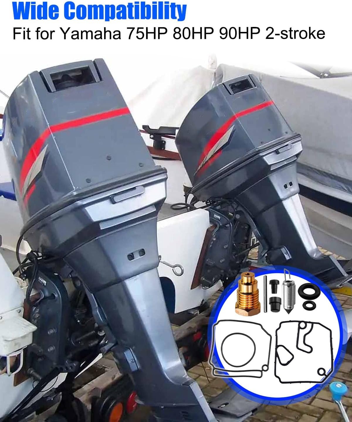 Carburetor Carb Reconstruction Kit Fit for Yamaha 75HP 80HP 90HP 2-Stroke Replace 6H1-W0093-10-00, 3 Sets