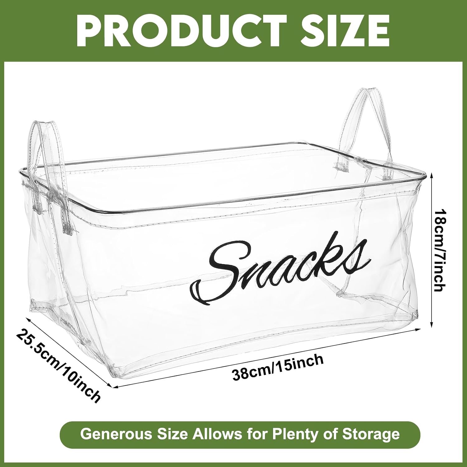 Newtay 17 Pcs Snack Basket Sets with 16 Pcs 2 Inch Clips, Clear PVC image 3