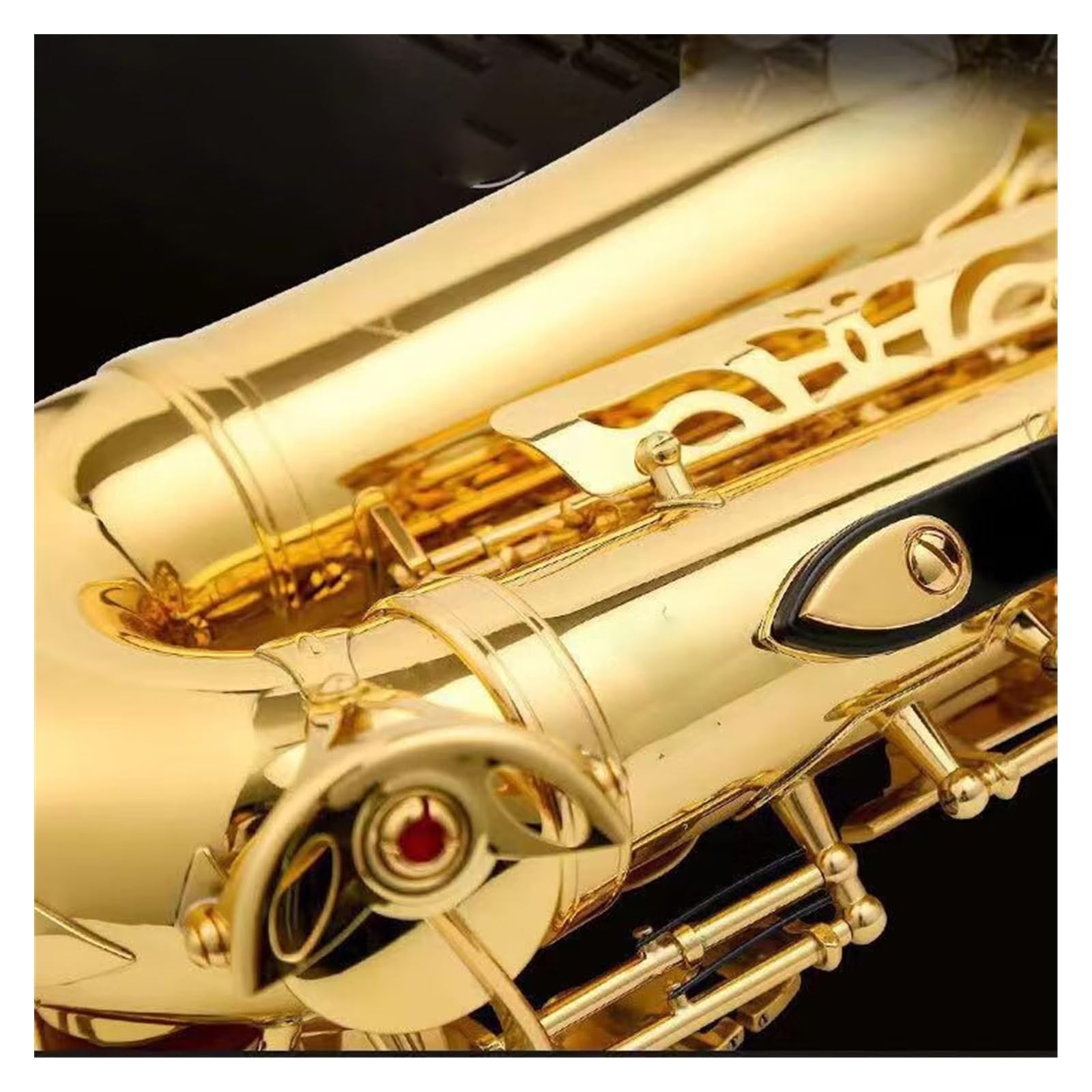 Saxofón Profesional Saxofón alto en mi bemol alto para principiantes y exámenes de grado Saxofón alto en mi bemol dorado de 660 mm de largo