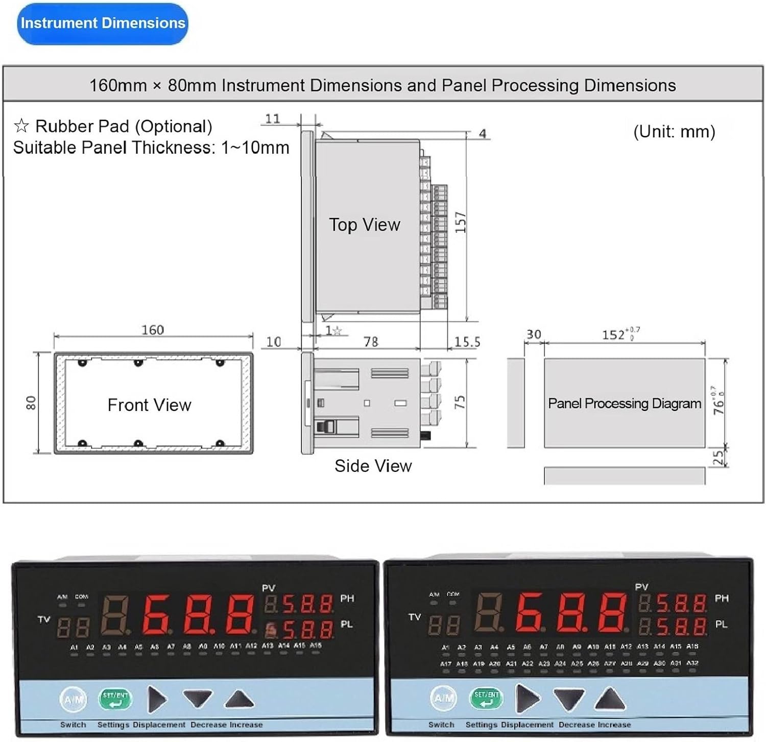 Multi-Channel Temperature Controller 8/16/24/32 Loop RS485 Modbus 4-20mA Industrial Temperature Monitor(32-Relay-485-DC24V)