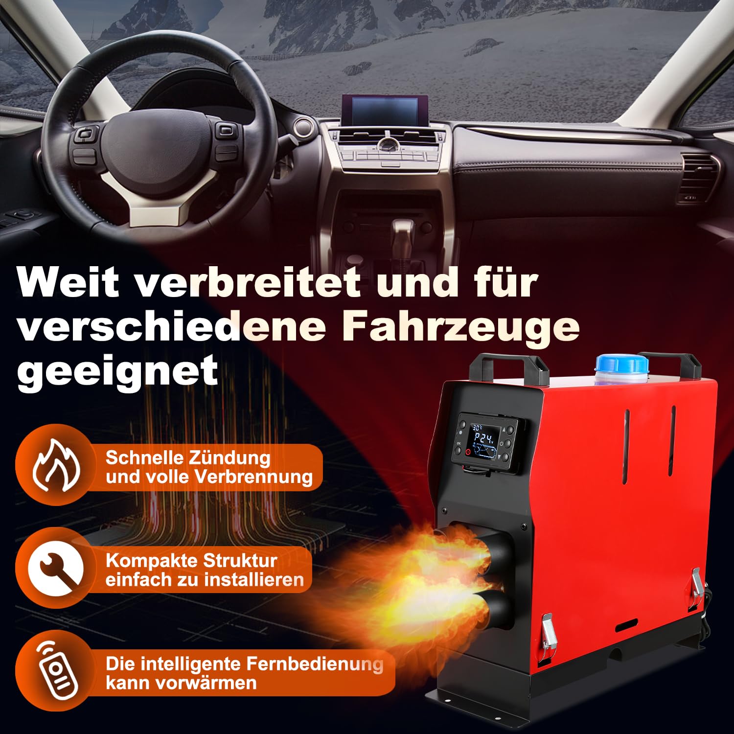 5kW 12V Ogrzewanie postojowe na olej napędowy, na olej napędowy, Ogrzewanie postojowe na paliwo, z pilotem i przełącznikiem LCD, do łodzi, ciężarówek, przyczep kempingowych itp.