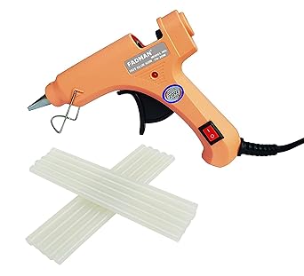 Fadman Electric 20W Peach Mini Hot Melt Glue Gun With 10 Pcs Hot Melt Glue Stick Standard Temperature Corded Glue Gun (7 mm)