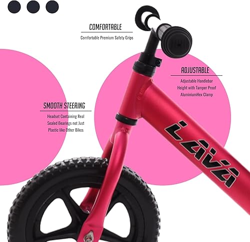 Miniatura 3 de LAVA SPORT Bicicleta de equilibrio  Bicicleta ligera de aluminio para niños y niñas de 2, 3, 4 y 5 años, sin bicicletas de pedal para niños con
