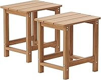 Vista 27 de MXIMU Mesa auxiliar exterior Adirondack de doble capa, mesas laterales exteriores cuadradas resistentes al clima, mesa auxiliar exterior