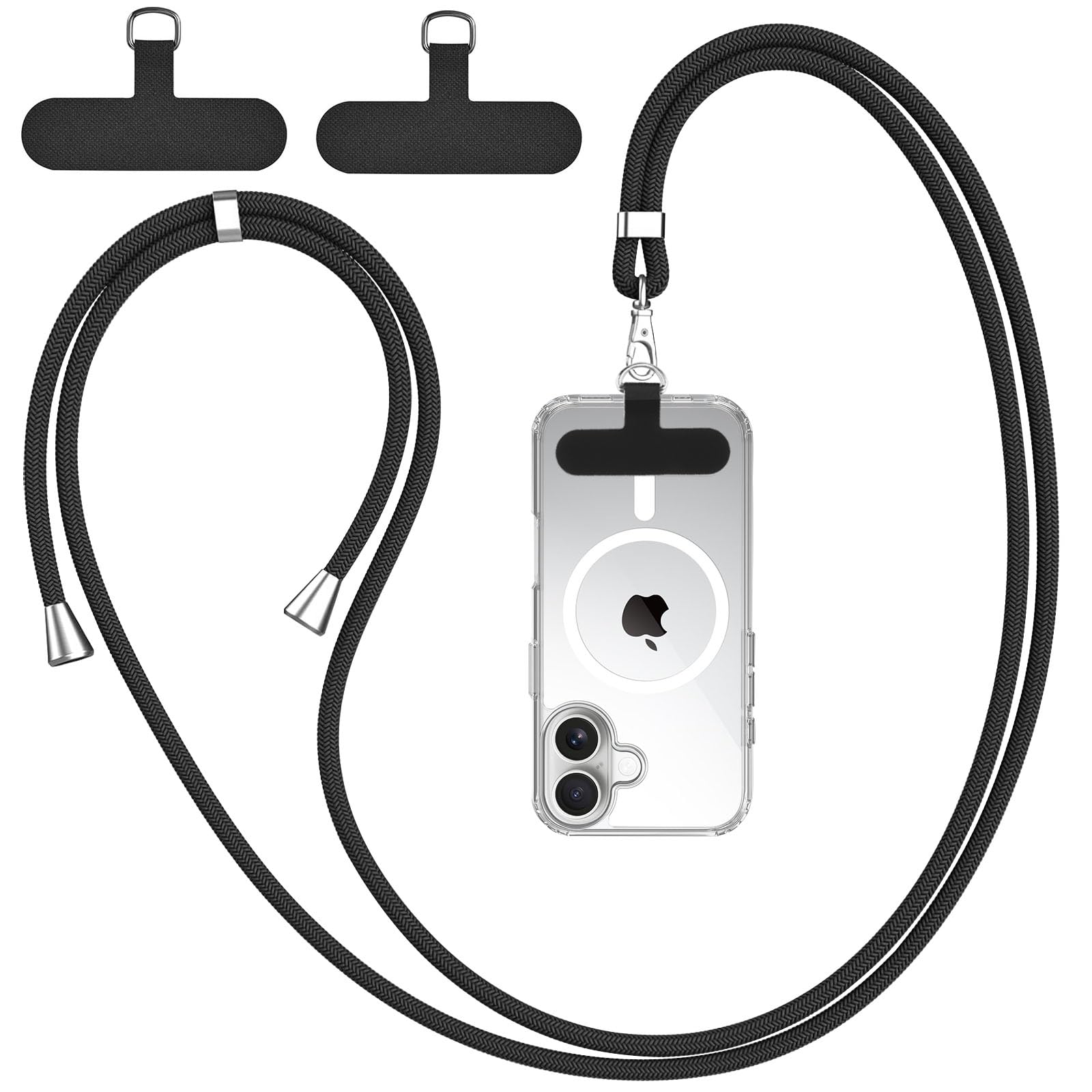 Tobfit Nylon Phone Lanyard + 2PCS Replacement Sticker Patches Tab, Adjustable Neck Strap With Pads for Most Smartphone-image-34