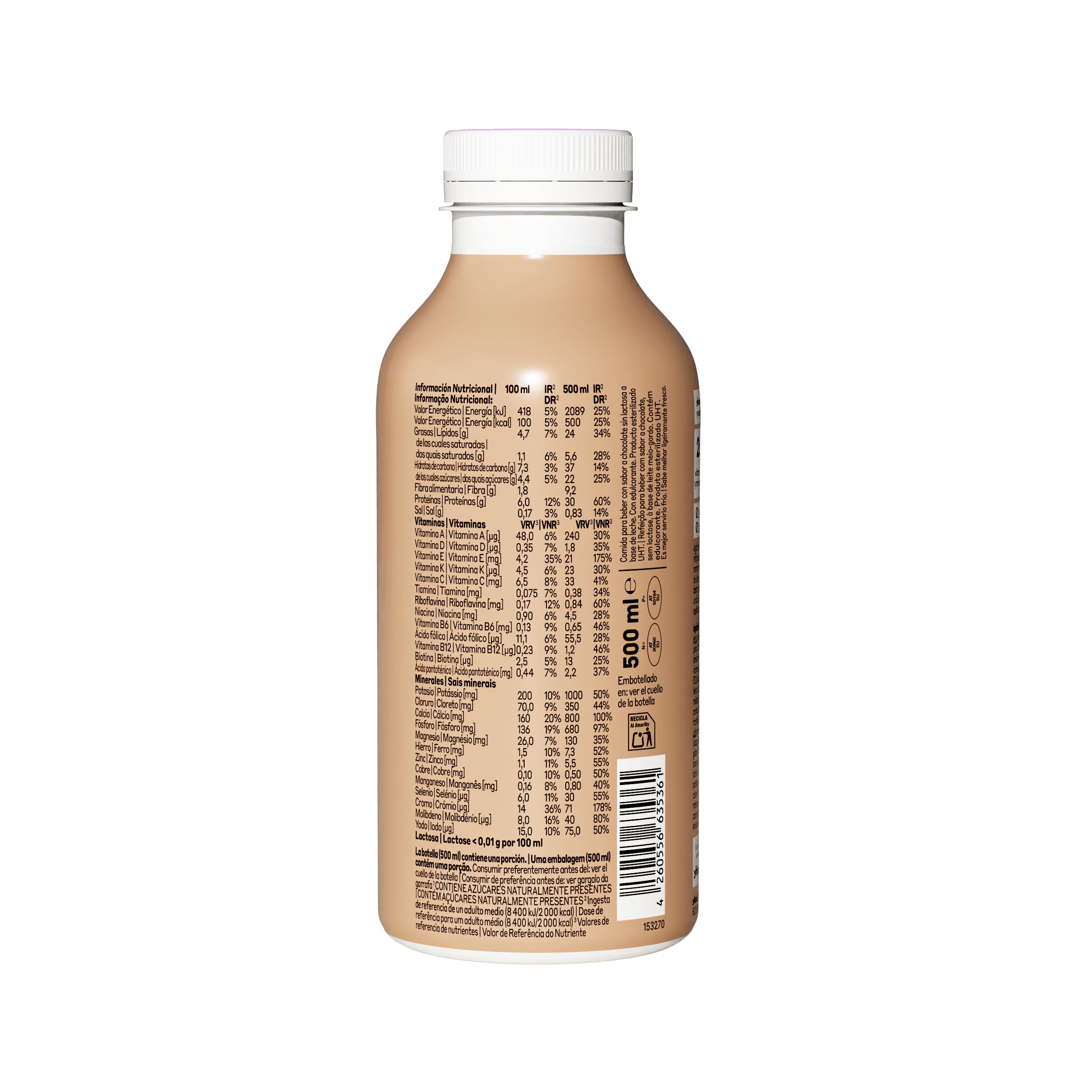 yfood Classic Choco - Batido Sustitutivo de Comida, Bebida Proteica Lista para Beber, 30 g de Proteína, 26 Vitaminas y Minerales, Sin Lactosa y Sin Gluten, 500ml