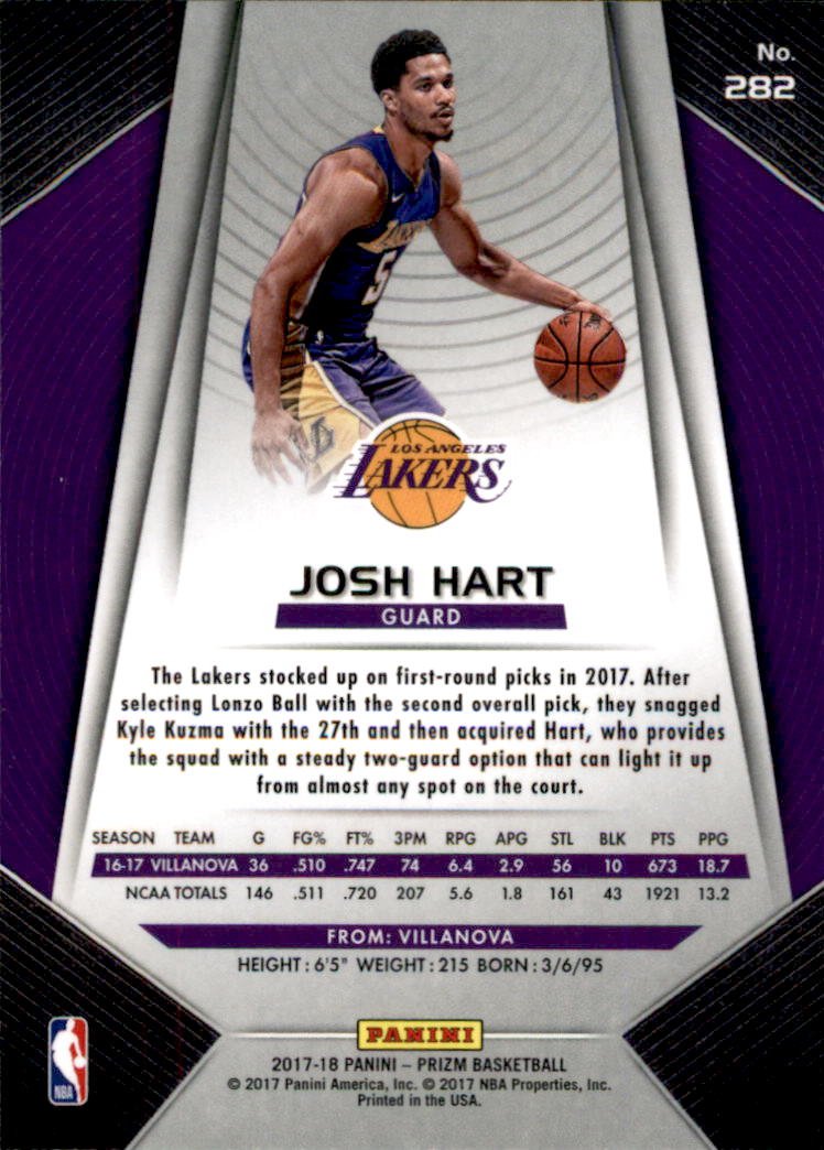 Amazon.com: 2017-18 Panini Prizm #282 Josh Hart RC Rookie NBA