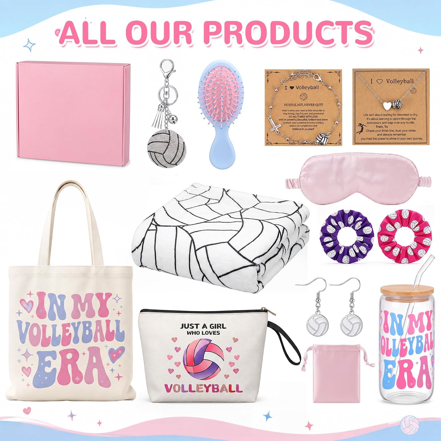12 Pcs Volleyball Gifts Set for Women Team Players Birthday