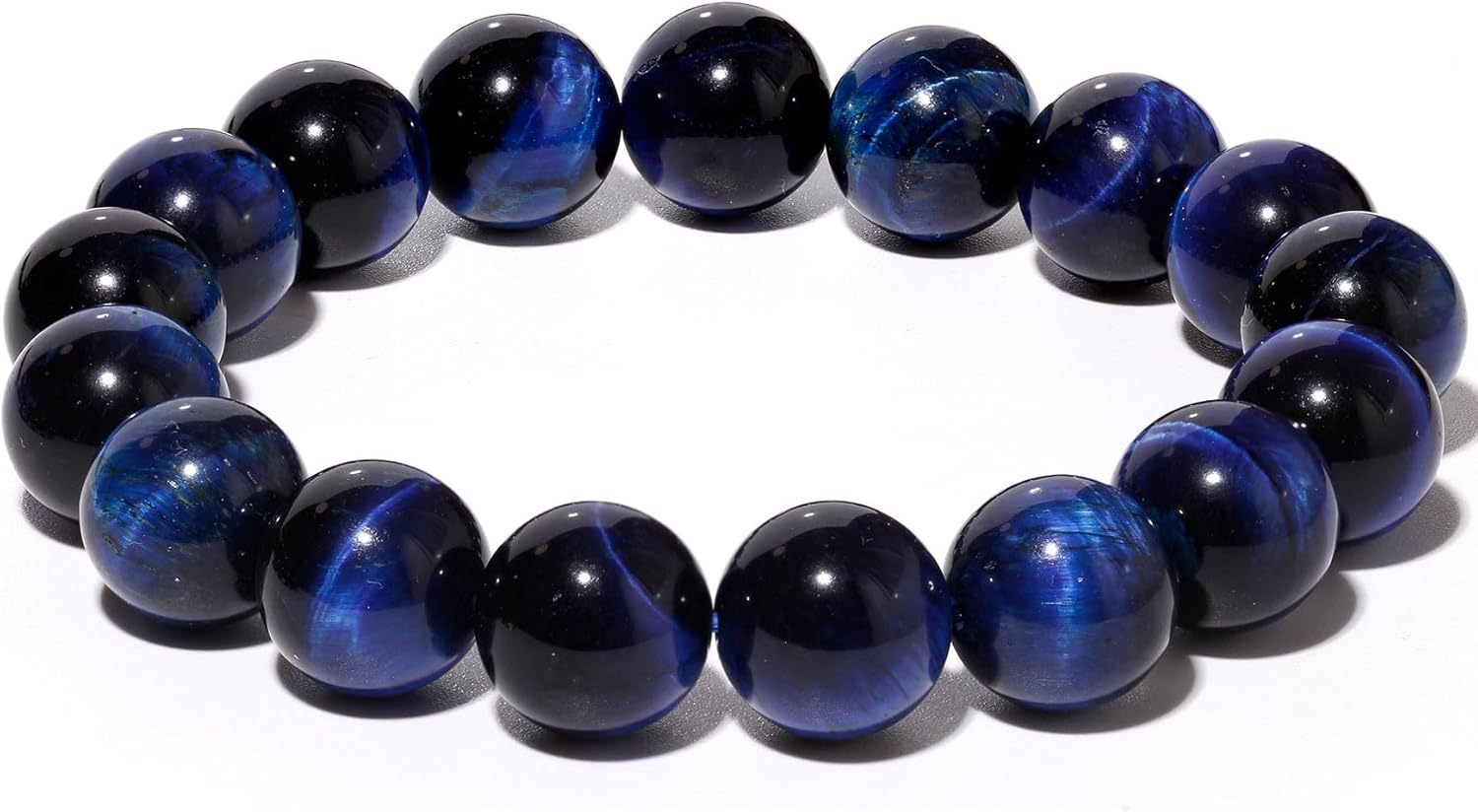 12mm Round Beads Stretch Bracelets for Men Women Gem Semi Precious Gemstone Beaded Bracelets 7 Inch Unisex Gifts