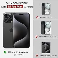 Vista 2 de Funda tipo cartera para iPhone 15 Pro Max – Funda magnética de piel sintética con bloqueo RFID, funda magnética con soporte para tarjetas, funda