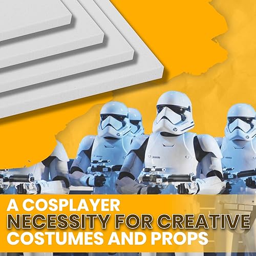 Vista 14 de 24 hojas de espuma EVA blanca para cosplay en hojas de 9 x 12 pulgadas; espuma gruesa de alta densidad 187.4 lbs/m³, 0.079 in (1/12 pulgadas); ideal