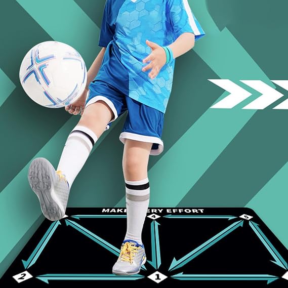 Soccer Footstep Training Mat, Football Training Pace Ball Control Equipment, Dribble Auxiliary Props for Kids Silent Soccer Practice Equipment, Soccer Trainer Mat for Enhanced Ball Control