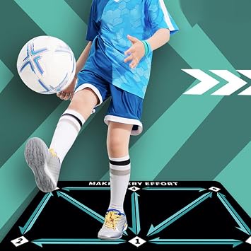 Soccer Footstep Training Mat, Football Training Pace Ball Control Equipment, Dribble Auxiliary Props for Kids Silent Soccer Practice Equipment, Soccer Trainer Mat for Enhanced Ball Control