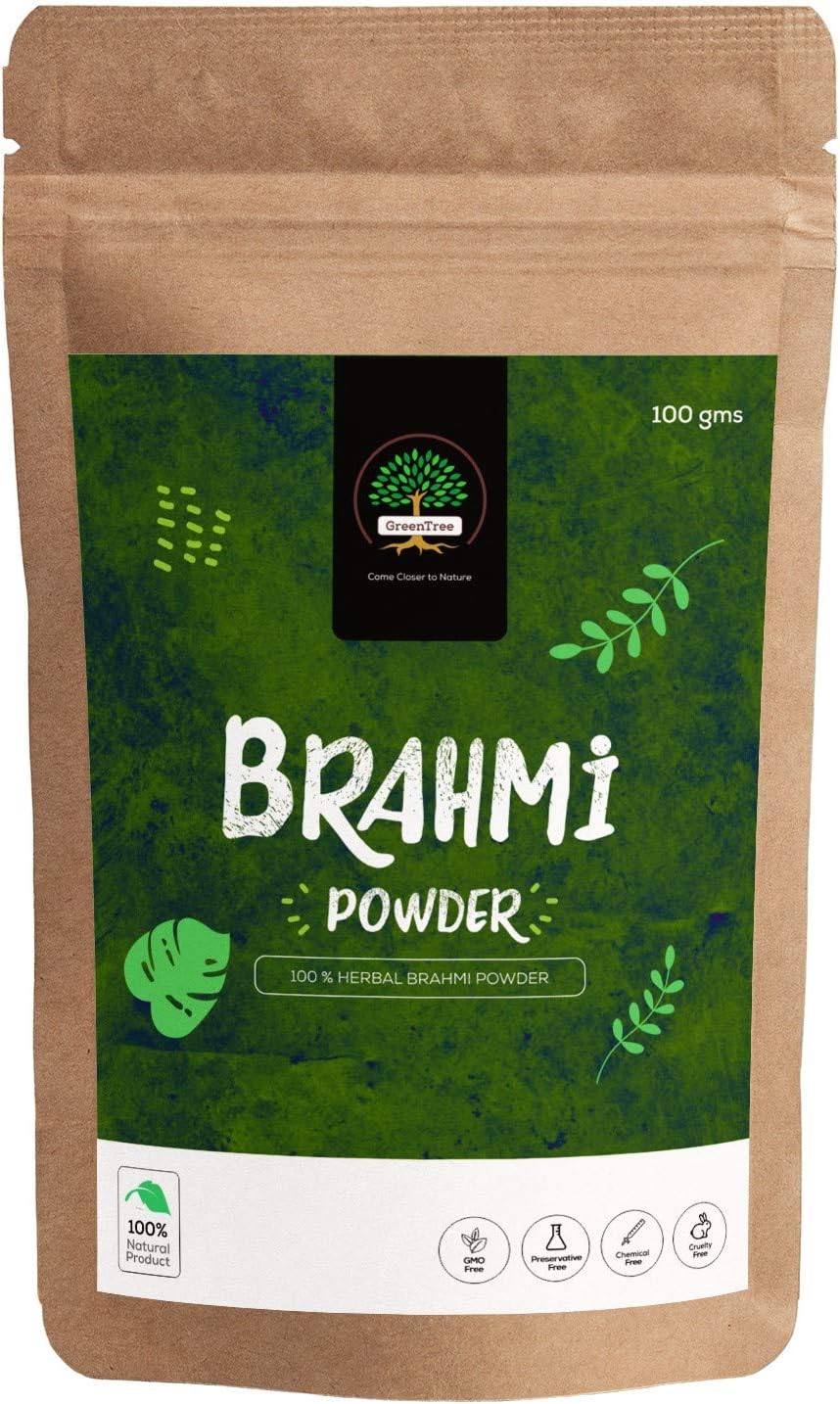 GreenTree Herbal Brahmi Powder for Hair, Scalp and Skin Care (100 Gms)