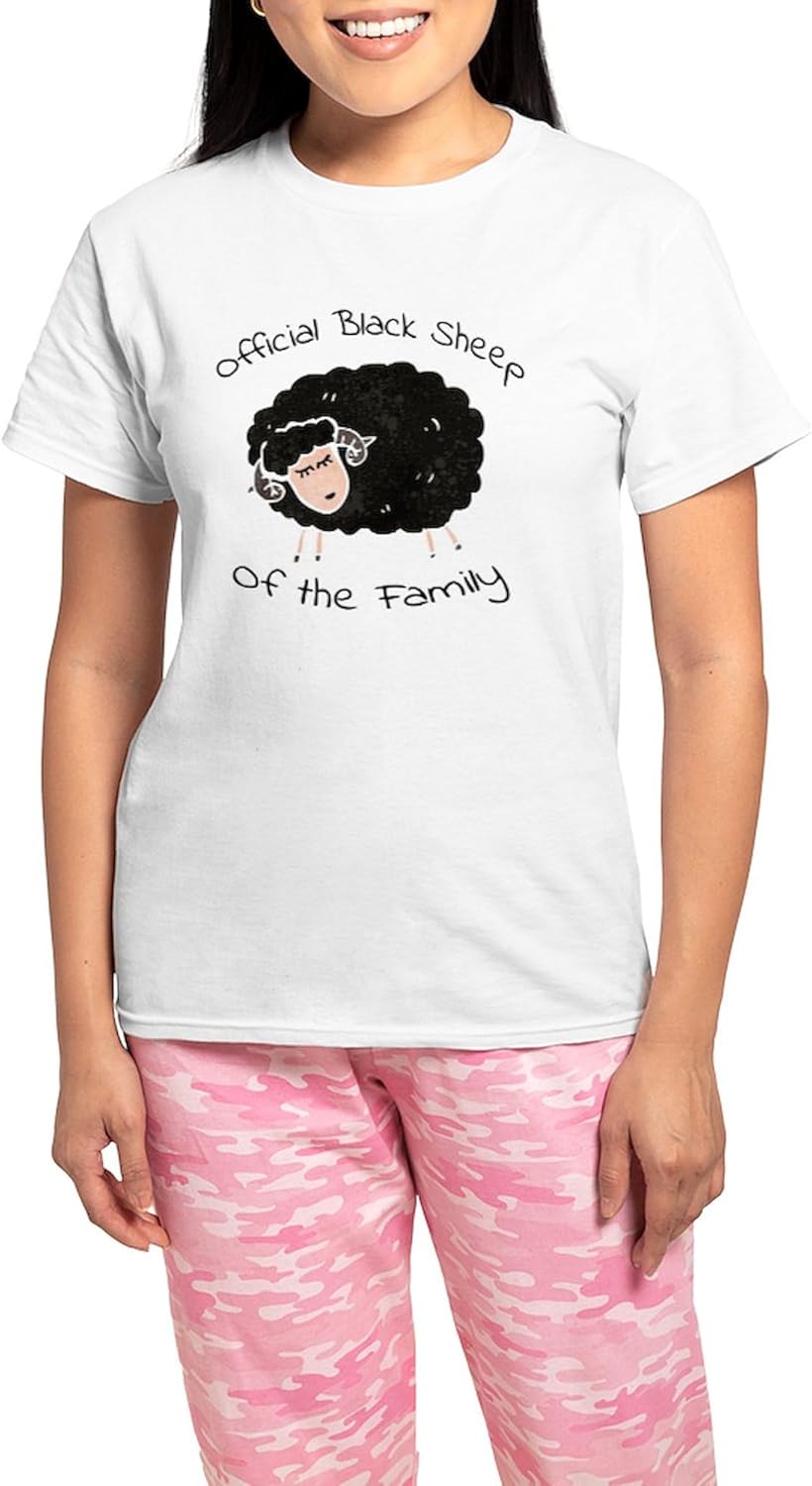 CafePress Official Black Women's Light Pajamas Women's Novelty Cotton Pajama Set, Comfortable PJ Sleepwear
