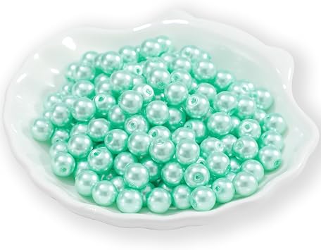 200 Pcs 6mm Glass Pearl Beads for Bracelet Jewelry Making