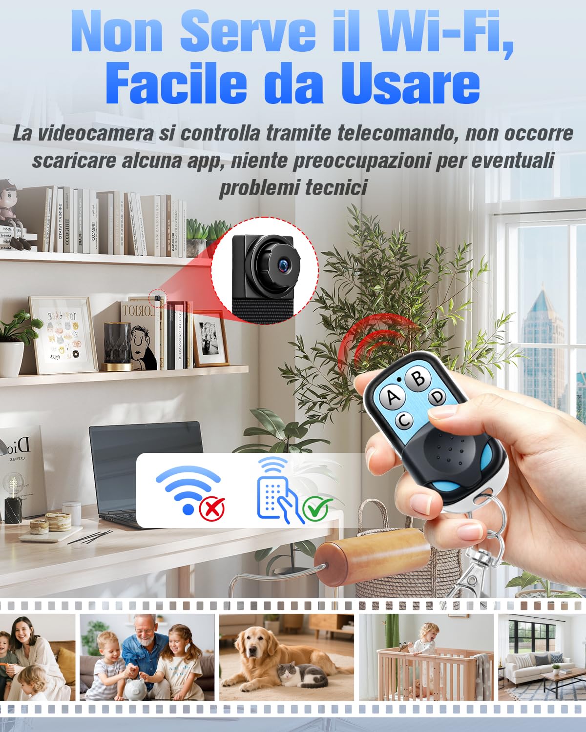 Mini Telecamera Spia, Micro Telecamera Nascosta 1080P HD, Spy Cam Interno Invisibile Bodycam Rilevamento del Movimento Lunga Durata Batteria