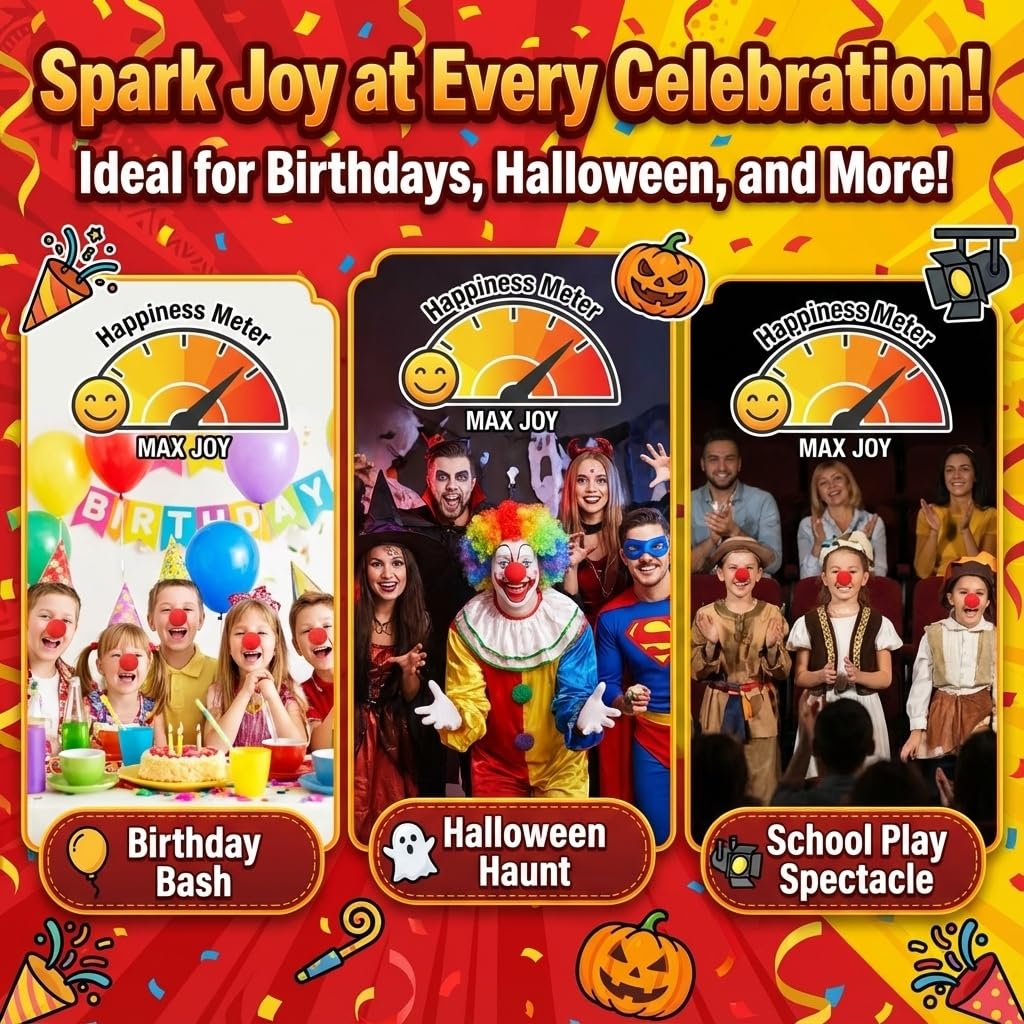 2х Red Foam Clown Nose Circus Book Day Halloween Fancy Dress Party Accessory - Bundled by GetInStyle Shop - Image 4