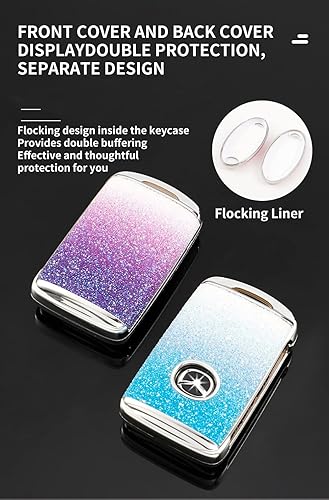 Miniatura 4 de HIBEYO Funda para llavero Mazda con diamantes de imitación de cristal compatible con Mazda 3, Alexa CX4, CX5, CX8, 2019, 2020, 2021, 2022, llavero,