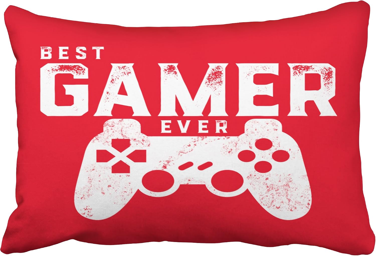 Emvency Decorative Throw Pillow Cover Queen Size 20x30 Inches Best Gamer Ever for Video Games Geek Pillowcase with Hidden Zipper Decor Cushion Gift for Home Sofa Bedroom Couch Car