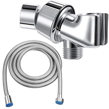 Mimorou Shower Arm Holder with 79 Inch Shower Hose Shower Head Holder Replacement Adjustable Stainless Steel Shower Hose Head Holder for Wall Adjustable Shower Head Replacement