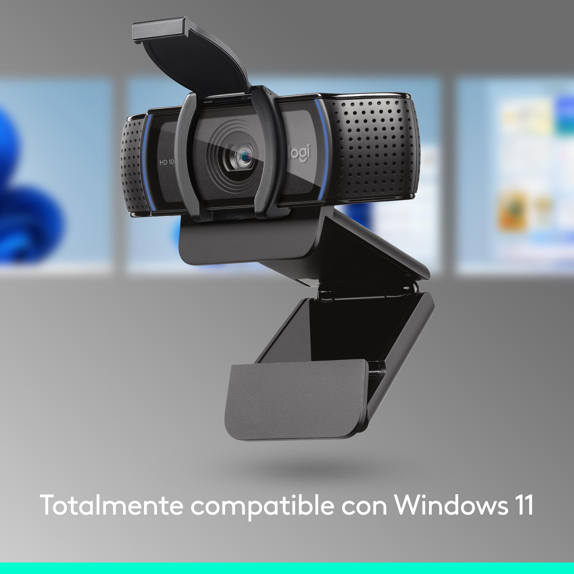 Logitech C920s HD Pro Webcam, Full HD 1080p/30fps, Video-Llamadas, Audio Nítido, Corrección de Iluminación Automática, PC/Mac/Portátil/Tablet/Xbox, Funcionan con Teams, Google Meet, Zoom