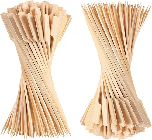 Miniatura 7 de 200 pinchos de bambú para aperitivo, palitos de manzana de caramelo de 7 pulgadas, para bebidas, brochetas de frutas, salchichas, aperitivos de